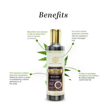 Khadi Natural Black Rice Hair Cleanser - 210 ml
