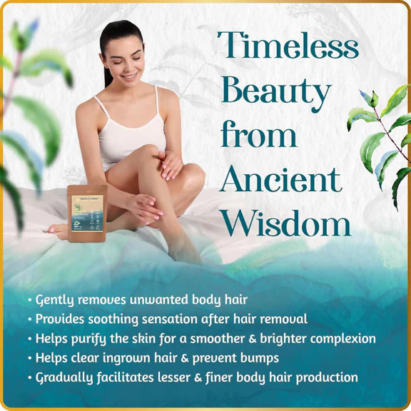 Roots and Herbs Neem and Fennel Depilatory Ubtan for Hair Removal - 70 gm