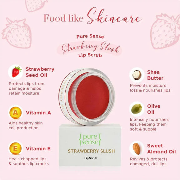 PureSense Strawberry Slush Lip Scrub - 5 ml