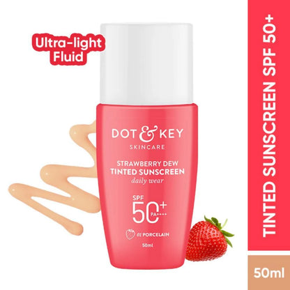 Dot & Key Strawberry Dew Tinted Sunscreen - 01 Porcelain - 50 ml