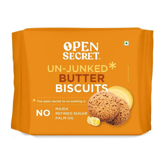 Open Secret Un-Junked Butter Biscuits - 180 gm - Pack of 2