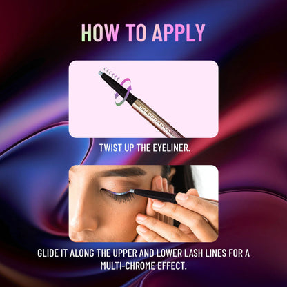 Swiss Beauty Holographic Eyeliner , Multi Chrome Effect , Water -Proof ,Smudge Proof - 6 Coloured Earth - 0.2 gm