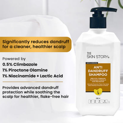 The Skin Story Anti Dandruff Deep Ceansing Shampoo Calms & Soothes Scalp With Saniscalp & Argan Oil - 250 ml