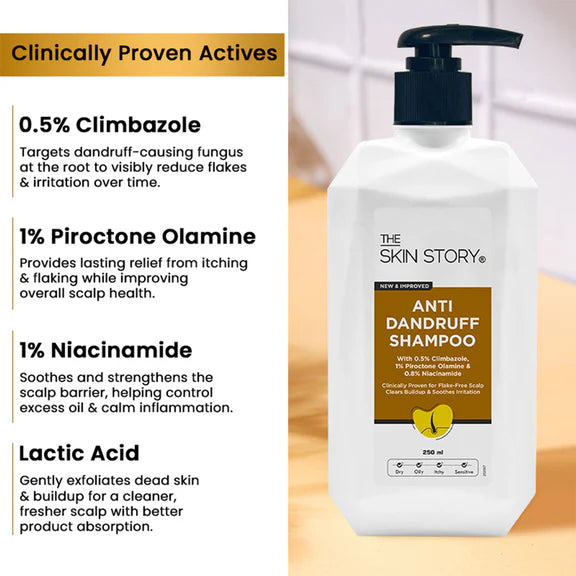 The Skin Story Anti Dandruff Deep Ceansing Shampoo Calms & Soothes Scalp With Saniscalp & Argan Oil - 250 ml