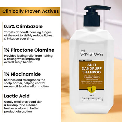 The Skin Story Anti Dandruff Deep Ceansing Shampoo Calms & Soothes Scalp With Saniscalp & Argan Oil - 250 ml
