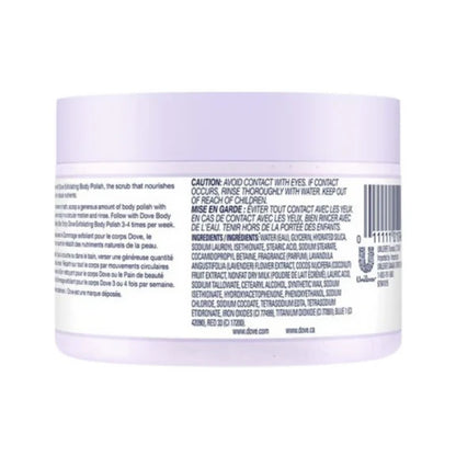 Dove Exfoliating Body Polish Scrub With Crushed Lavender And Coconut Milk - 298 gm