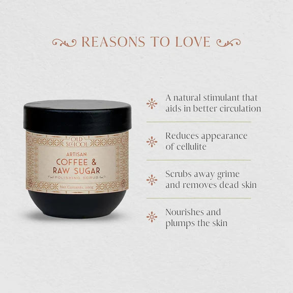 Old School Rituals Artisan Coffee & Raw Sugar Polishing Scrub - 200 gm