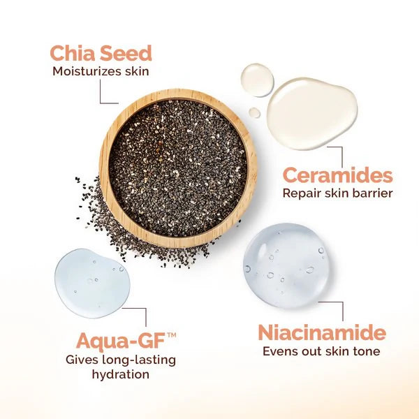 Mamaearth Chia Oil-Free Moisturizer with Chia Seed & Ceramides for Healthy Skin Barrier - 80 gm