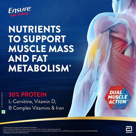 Ensure High Protein Drink for Physically Active Adults - Chocolate - 400 gm