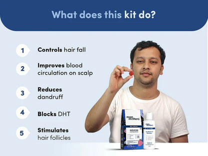Man Matters Stage 1 Hairloss Kit for Scalp Health - Biotin Hair Gummies & DHT blocking Shampoo - kit