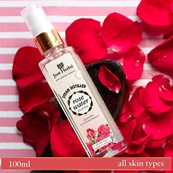 Just Herbs Steam Distilled Rose Water Facial Mist - 100 ml