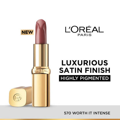 L'Oreal Paris Color Riche Satin Lipstick - 570 Worth It Intense - 4 gm
