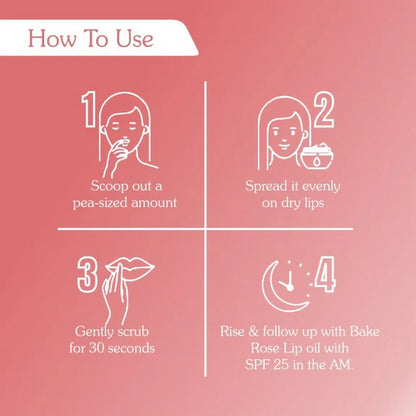 Bake Vitamin C Rose Lip Scrub For Dark Lips & Pigmentation - 25 gm