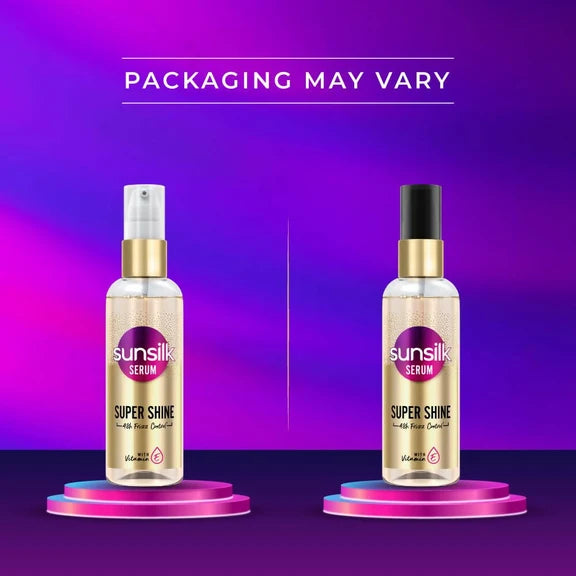 Sunsilk Super Shine Hair Serum For Dry Frizzy Hair, Vitamin E Nourishment, 48 hour frizz free - 100 ml