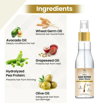 The Natural Wash 5 In 1 Hair Spray Serum With Wheat Germ Oil - 100 ml