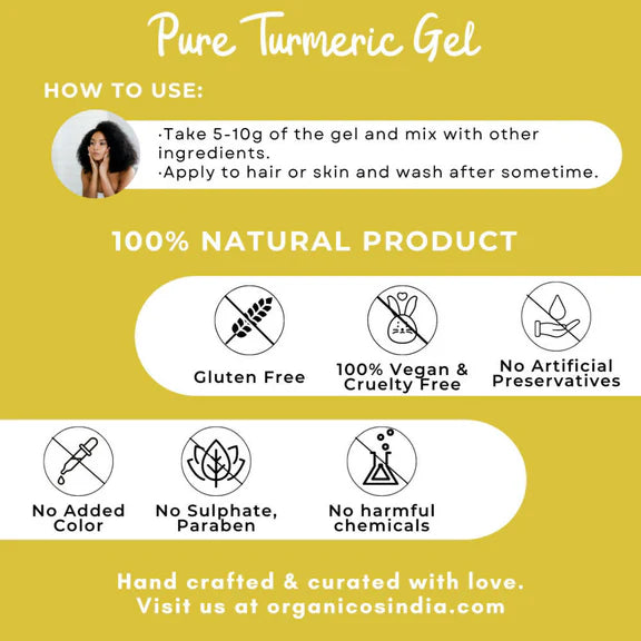 Organicos Pure Turmeric Gel - 150 gm