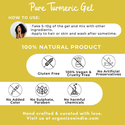 Organicos Pure Turmeric Gel - 150 gm