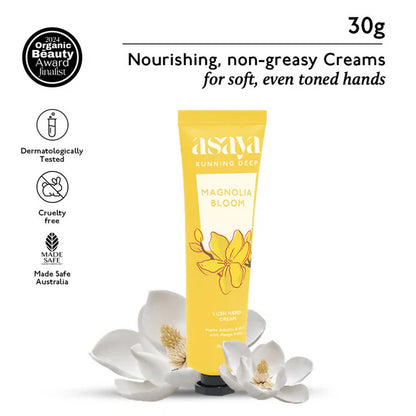 Asaya Magnolia Floral Hand Cream Softens Dry, Rough Hands For Men & Women - 30 gm