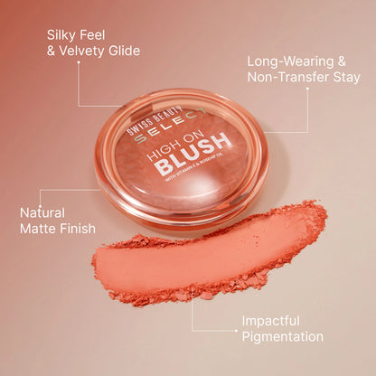Swiss Beauty Select High On Blush - Pretty Peach - 8 gm