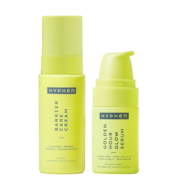 Hyphen By Kriti Sanon Daily Night Care Routine with Glow Serum & Barrier Care Cream For Oily & Combination Skin - combo