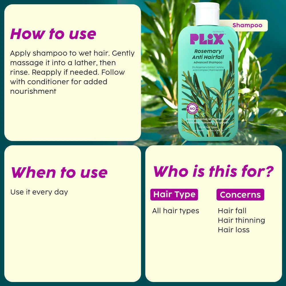 PLIX The Plant Fix Rosemary Anti-Hairfall Advanced Shampoo