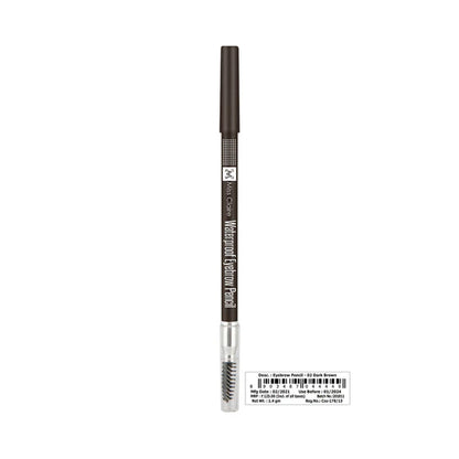 Miss Claire Waterproof Eyebrow Pencil With Mascara Brush - 02 Dark Brown - 1.4 gm
