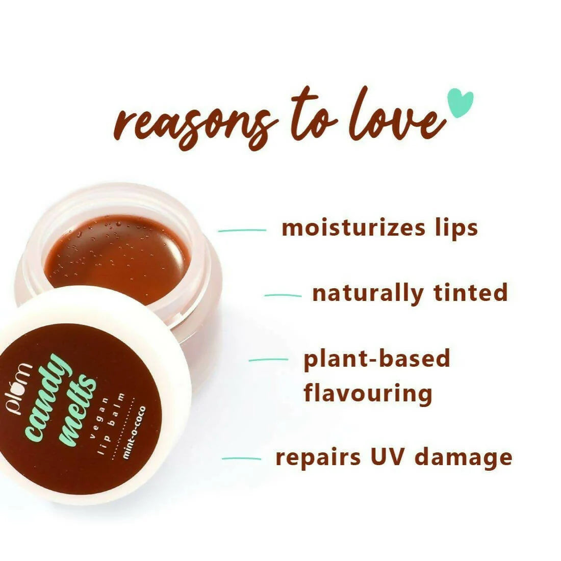 Plum Candy Melts Vegan Lip Balm - Mint-o-Coco - 12 gm