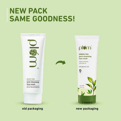 Plum Green Tea Pore Cleansing Face Wash With Glycolic Acid - Fights Acne & Oil For Clear Skin - 50 ml