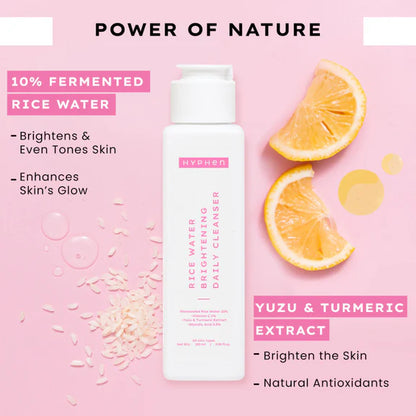 Hyphen By Kriti Sanon Rice Water Face Brightening Daily Cleanser, Reduce Pigmentation & Dark Spots, Brightens & Even Tones Skin, Moisturizes Skin - 100 ml