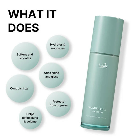 La'dor Wonder Full Korean Hair Serum for Dry & Frizzy Hair - Reduces Split Ends & Locks in Moisture - 100 ml
