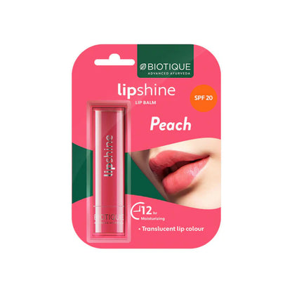 Biotique Lipshine Lip Balm SPF 20 - Peach It - 4 gm