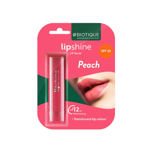 Biotique Lipshine Lip Balm SPF 20 - Peach It - 4 gm