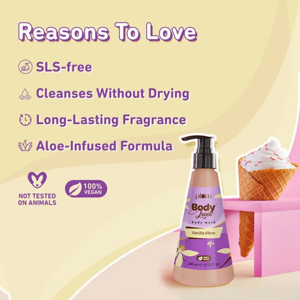 Plum BodyLovin' Vanilla Vibes Body Wash - 240 ml