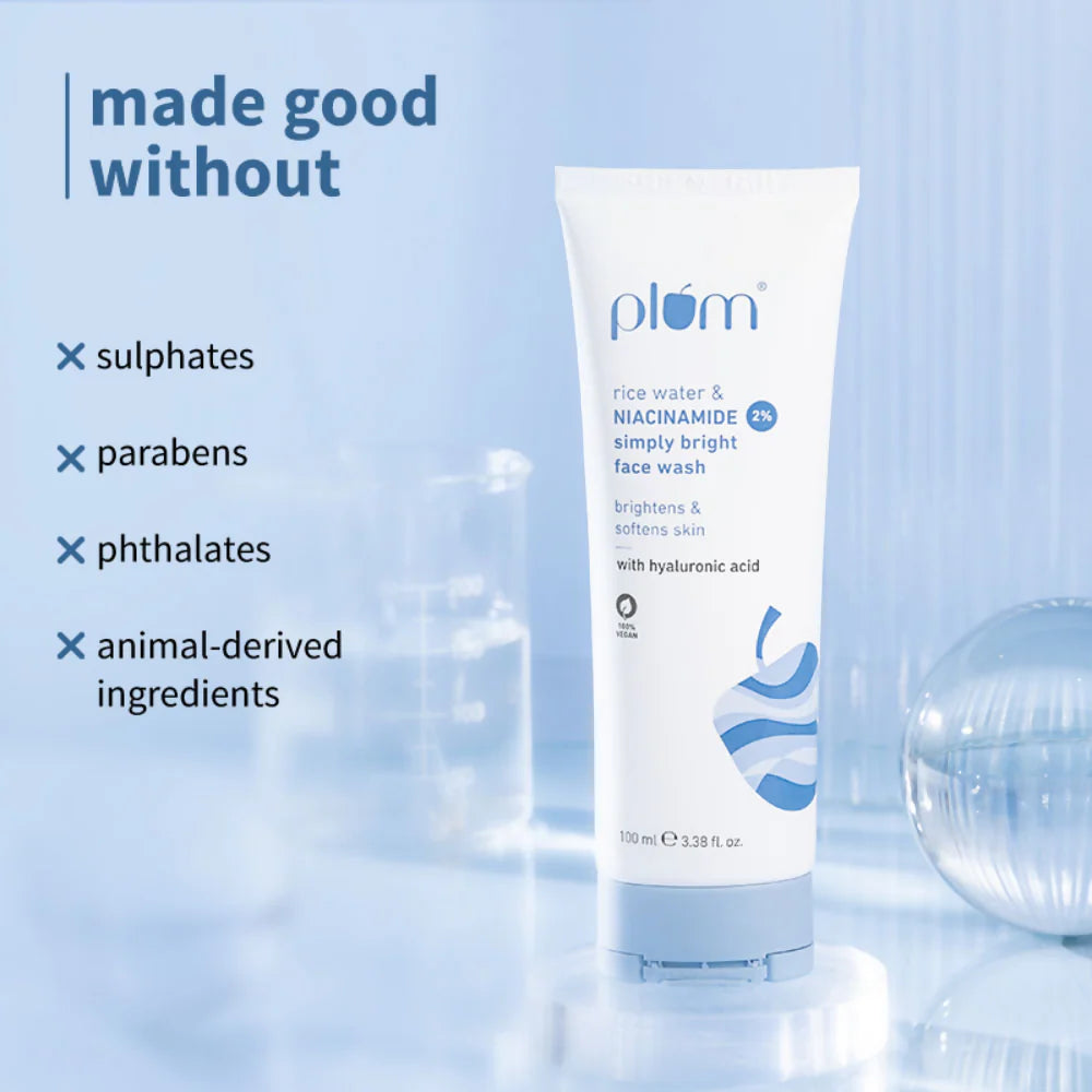 Plum 2% Niacinamide Face Wash With Rice Water - 100 ml