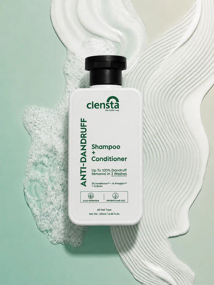 Clensta Anti-Dandruff Shampoo + Conditioner | Flake & Itch Control Hair Care