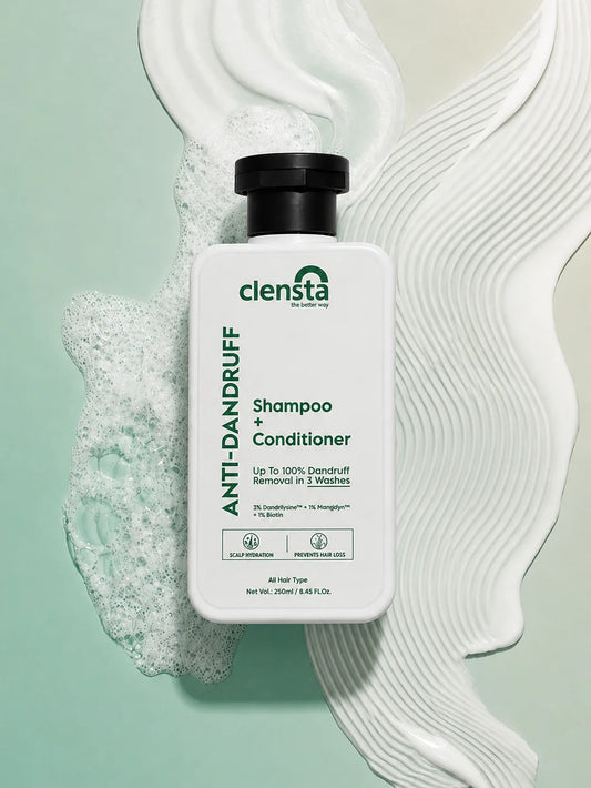 Clensta Anti-Dandruff Shampoo + Conditioner | Flake & Itch Control Hair Care