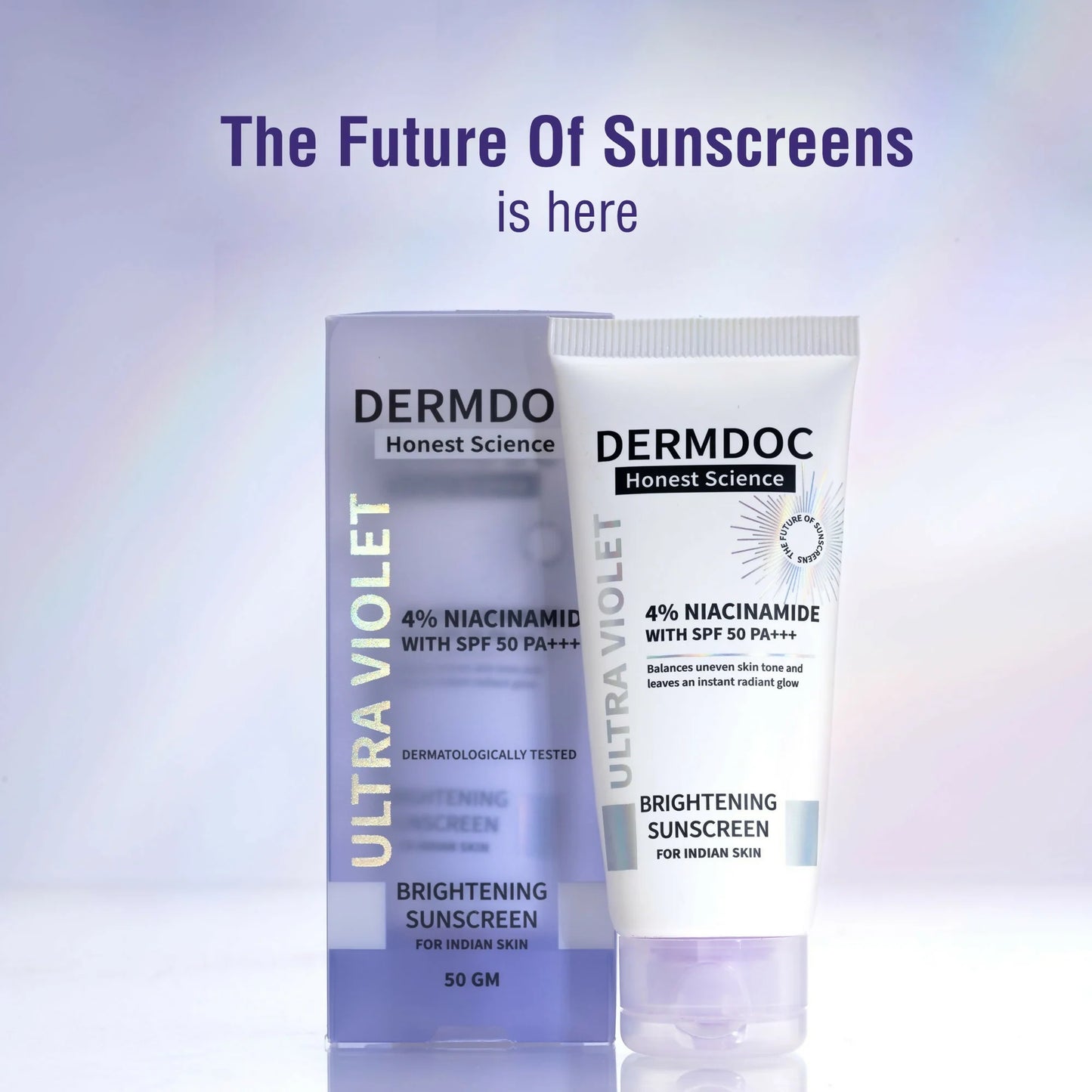 Dermdoc 4% Niacinamide With Spf 50 Pa +++ Brightening Sunscreen - 60 gm