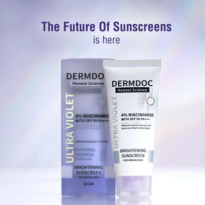 Dermdoc 4% Niacinamide With Spf 50 Pa +++ Brightening Sunscreen - 60 gm