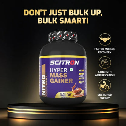 Scitron Nitro Series Hyper Mass Gainer Milk Chocolate - 3 kg