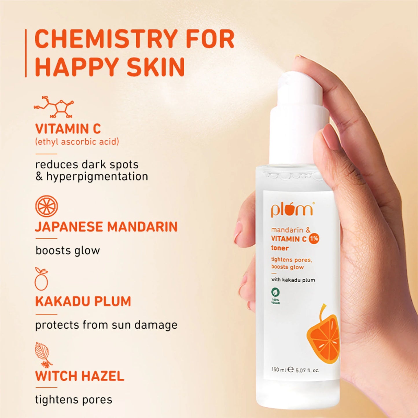 Plum 1% Vitamin C Toner With Mandarin & Kakadu Plum - 150 ml