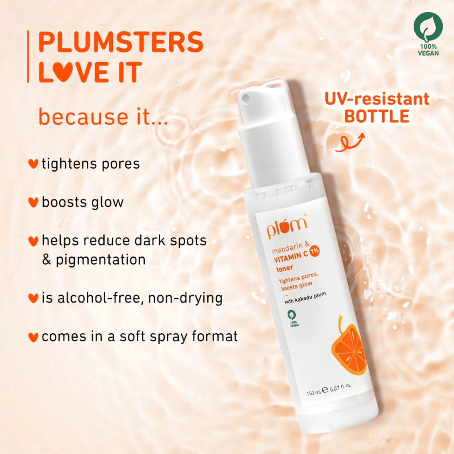 Plum 1% Vitamin C Toner With Mandarin & Kakadu Plum - 150 ml