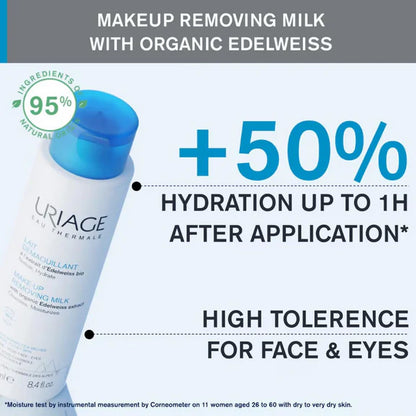 Uriage Makeup Removing Milk Gently Removes Makeup From Face & Eyes - 250 ml