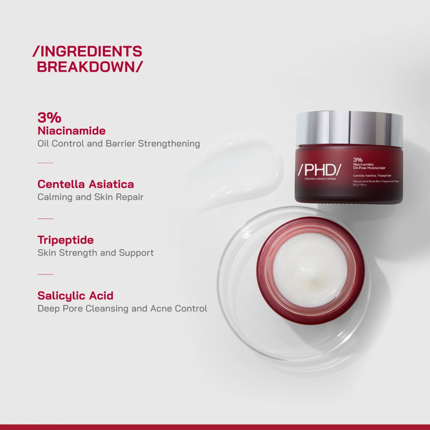 Proven Honest Derma (PHD) 3% Niacinamide Oil-Free Moisturizer - 50 gm