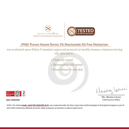Proven Honest Derma (PHD) 3% Niacinamide Oil-Free Moisturizer - 50 gm
