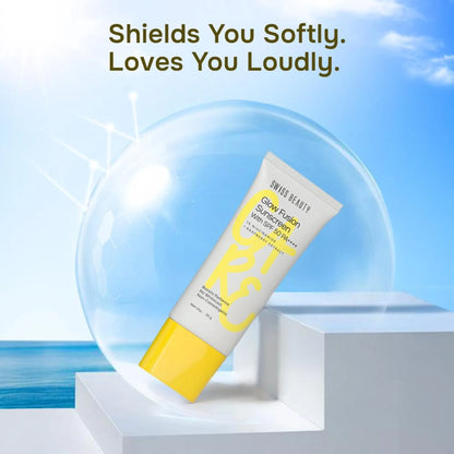 Swiss Beauty Care Glow Fusion Sunscreen SPF 50 PA++++ - 1% Niacinamide & Raspberry Extract - 50 gm