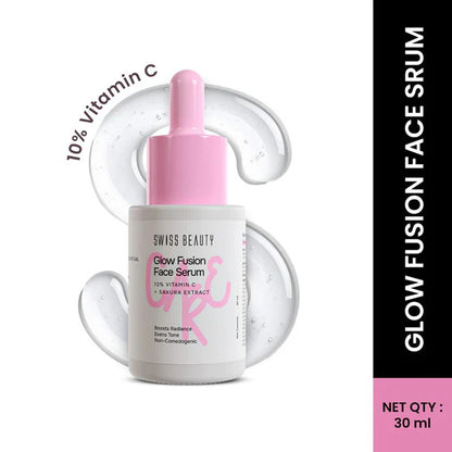Swiss Beauty Care Glow Fusion Face Serum - 10% Vitamin C & Sakura Extract - 30 ml