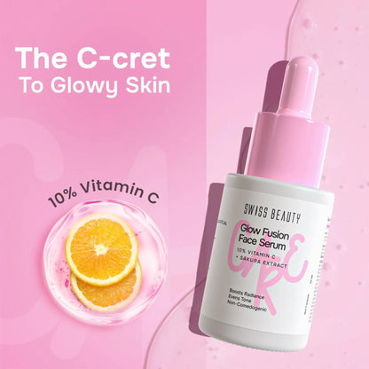 Swiss Beauty Care Glow Fusion Face Serum - 10% Vitamin C & Sakura Extract - 30 ml