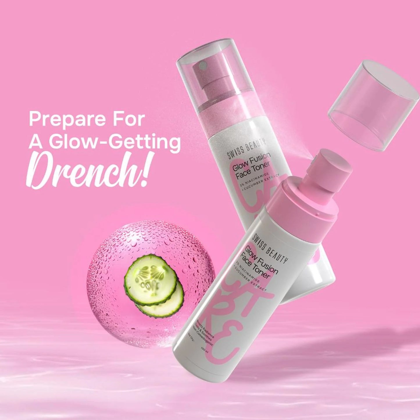 Swiss Beauty Care Glow Fusion Face Toner - 3% Niacinamide & Cucumber Extract - 100 ml