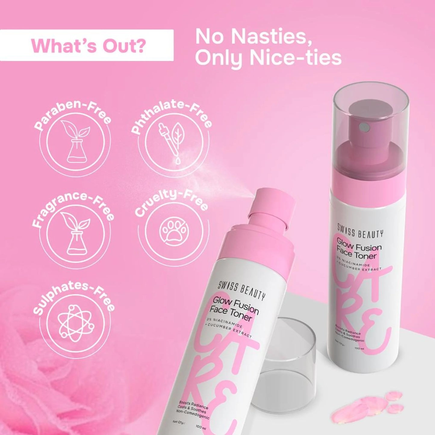 Swiss Beauty Care Glow Fusion Face Toner - 3% Niacinamide & Cucumber Extract - 100 ml