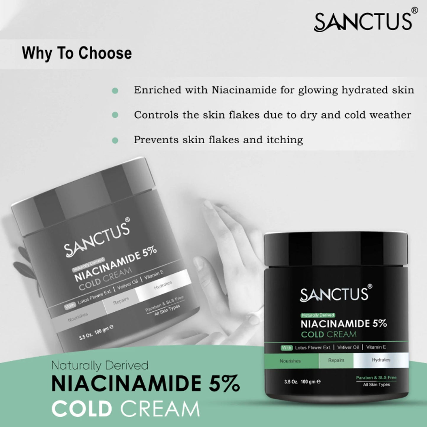 SANCTUS Moisturizing 5% Niacinamide Cold Cream - 50 gm